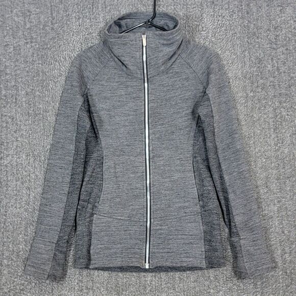 Lululemon Radiant Jacket II Womens 4 Heathered Core Dark Gray Full Zip W4AOWS - Picture 1 of 16